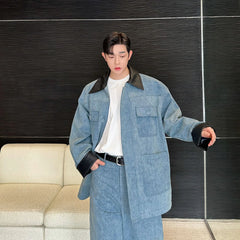 Men's Luxury Japanese Streetwear Baggy Denim 2-Piece Set