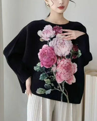 Floral Pleated Batwing Top