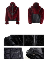 Men's Luxury Faux Fur Biker Jacket