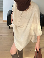 Luxury Knitted Poncho Sweater