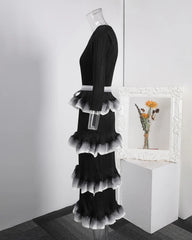 Luxe Tiered Ruffle Pleats Dress