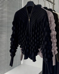 Lightweight 3D Bubble Plissé Jacket