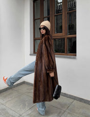 Women's Faux Mink Long Coat