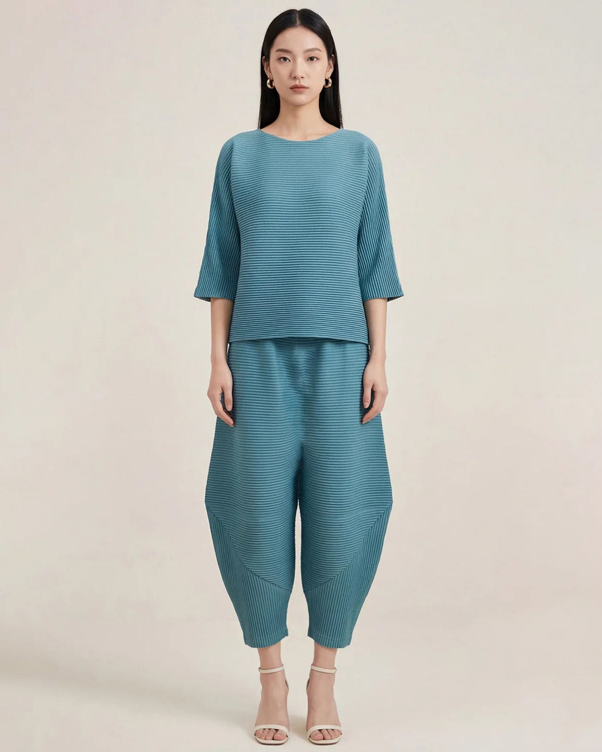 Contemporary Pleated 2-Piece