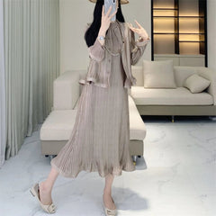 Luxury Pleats 2-Piece Dress Set