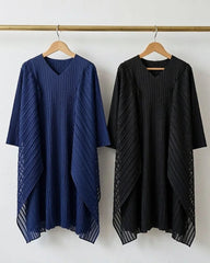 Luxury Plissé V-Neck Midi Dress