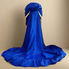Taffeta Ruffled Extra Long Cape