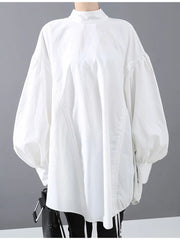 Luxe Oversized Draped & Ruched Satin Blouse