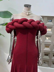 Luxury Braided Off-Shoulder Dress