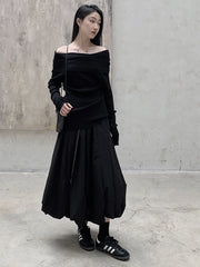 Luxury Bubble Elastic Pull-On Skirt