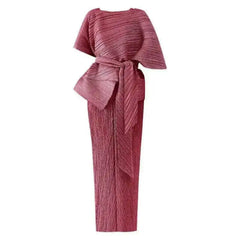 Luxury Modest Pleated Dress & Cape