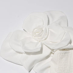 Luxury Off-Shoulder 3D Bloom Dress