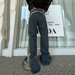Men's Zipper Detail Baggy Jeans