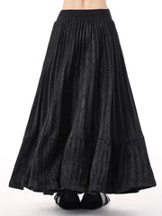 Pleated Crepe Maxi Skirt