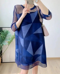 Geometric Pleated Tunic Top
