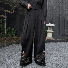 Men's Vintage Style Embroidered Baggy Pants