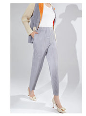 Women's 2-Piece Pleated Blazer & Trousers Set