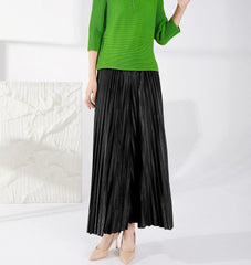 Luxury Plissé Wide-Leg Trousers