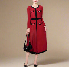 Luxury Pleated Office Dress