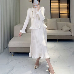 Luxury Pleats 2-Piece Dress Set