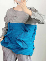 Luxury Pleated Geometric Top