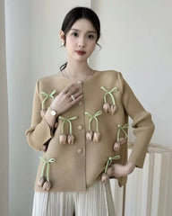 Luxury Pleated Cardigan Top