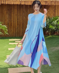 Trapeze Pleated Lightweight Dress