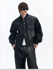 Couture Men's Oversized Vegan Leather Jacket