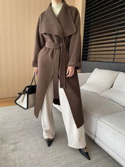 Luxury Wool-Blend Open Coat