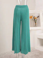 Truly Plisse Wide-Leg Pants