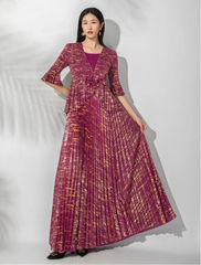 Luxe Pleated Ruffle Dress