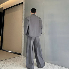 Men's Oversized Suit with Wide Leg Trousers
