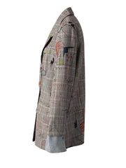 Oversized Modern Plaid Art Blazer