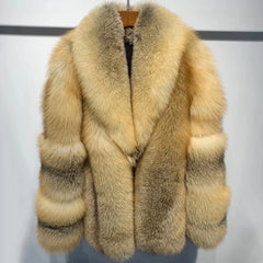 Men's Genuine Red Fox Fur Coat