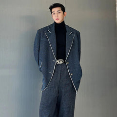 Men's Luxury Denim Oversized Blazer