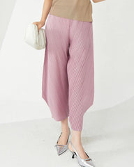 Luxury Plissé Cropped Trousers