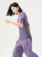 Truly Plissé Pleated 3/4 Sleeve Top