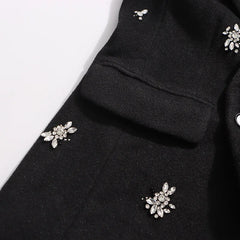 Luxury Crystal Wool-Blend Coat