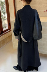 Elegant Belted Longline Wool-Blend Coat