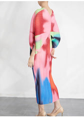 Women's Cotton Candy Batwing Sleeve Pleated Midi Dress