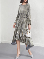 Luxury Ruffle Pleated Dress