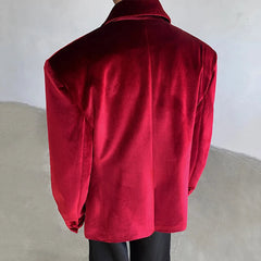 Luxury Men's Red Velvet Blazer