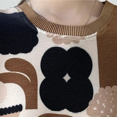 Elegant Abstract Plisse Top
