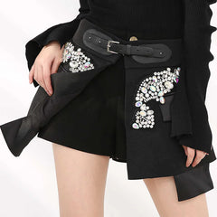 Women's Dixie Rhinestone Mini Crepe Skirt