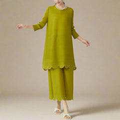 Pleated Pearl Tunic Top & Pants