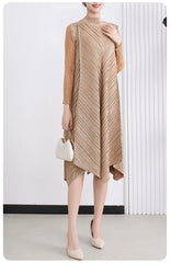 Luxury Metallic Pleats Dress