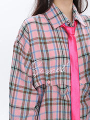 2-In-1 High Streetwear Fashion: Plaid Long & Cropped Blouse