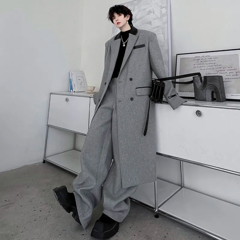Men's Luxurious Oversized Coat & Trousers 2-Piece Set