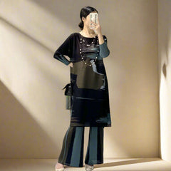 Luxury Plissé Tunic & Wide-Leg Pant