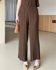 Fluid Pleat Wide-Leg Pants